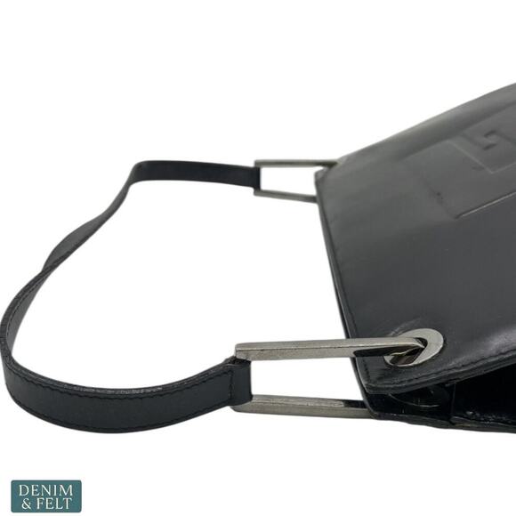 Gucci Vintage Black Patent Leather Shoulder Bag Logo Plaque Authentic Italy - Picture 10 of 16